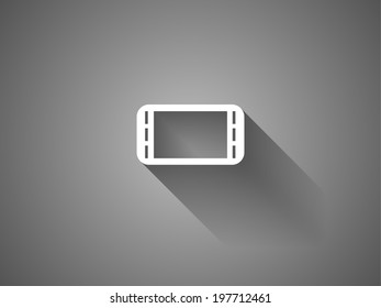 long shadow Flat icon of gamepad