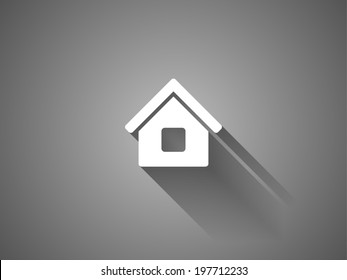 sombra larga Icono plano del hogar