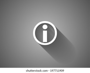 long shadow Flat icon of info