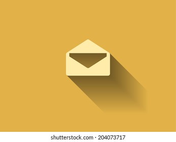 sombra larga Icono plano de la letra