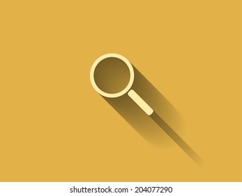 sombra comprida Ícone plano de lupa