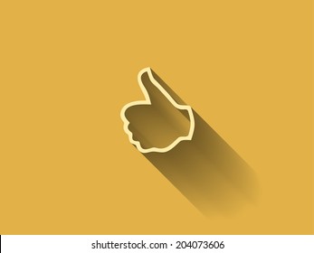 long shadow Flat icon of ok