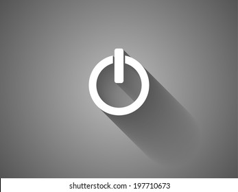 sombra larga Icono plano de poder