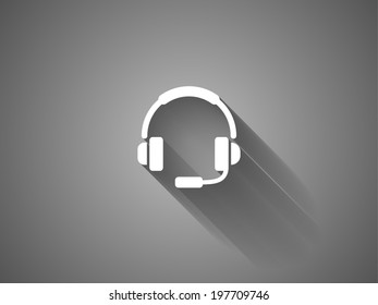 long shadow Flat icon of support