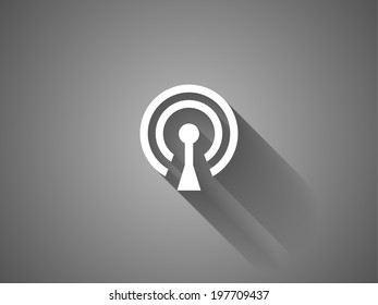 long shadow Flat icon of wifi
