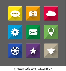 Long shadow flat icons