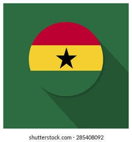 Long shadow Ghana flag Button