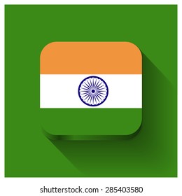Long shadow India flag Button