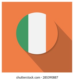 Long shadow Ireland flag Button