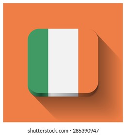 Long shadow Ireland flag Button