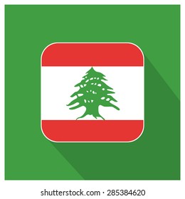 Long shadow Lebanon flag Button
