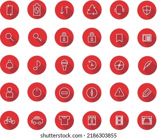 Icono de dibujo de línea de sombra larga No3 (rojo)