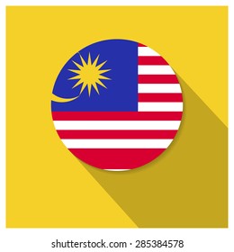 Long shadow Malaysia flag Button