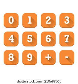 Long Shadow Number Icons