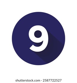 Long shadow numbers on colored circles