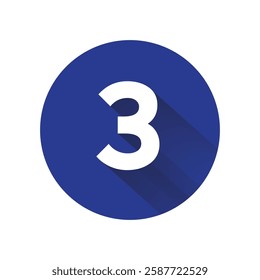 Long shadow numbers on colored circles