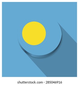 Long shadow Palau flag Button