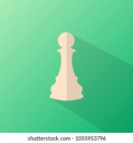 long shadow pawn chess vector icon