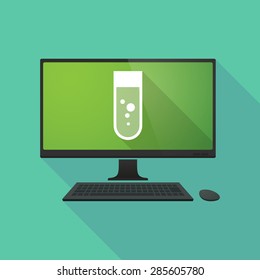 Long shadow personal computer with a chemical test tube