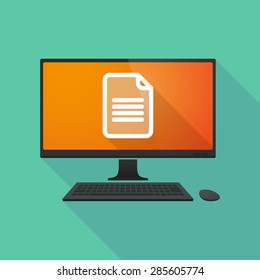 Long shadow personal computer with a document