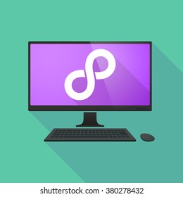 Long shadow personal computer with an infinite sign