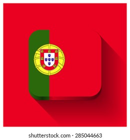 Long shadow Portugal flag Button