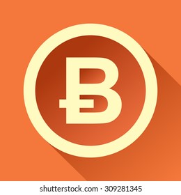Long Shadow Real Bitcoin Symbol