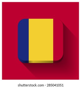 Long shadow Romania flag Button