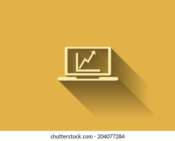 icono SEO de sombra larga