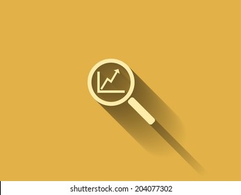 icono SEO de sombra larga