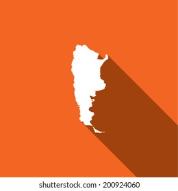 Long Shadow with the shape of the Country of Argentina