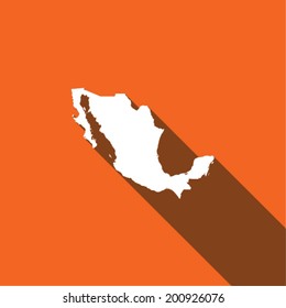Long Shadow with the shape of the Country of Mexico