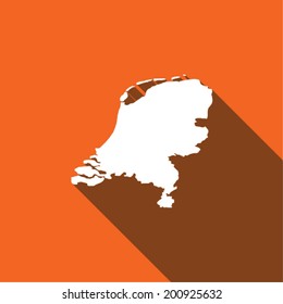 Long Shadow with the shape of the Country of Netherlands