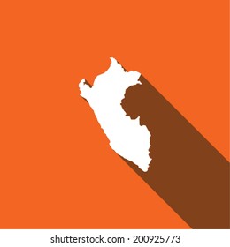 Long Shadow with the shape of the Country of Peru