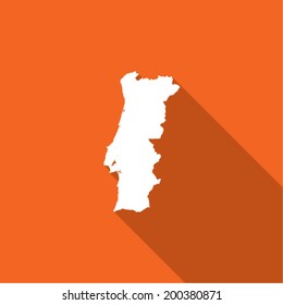 Long Shadow with the shape of the Country of Portugal