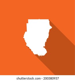 Long Shadow with the shape of the Country of Sudan