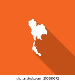 Long Shadow with the shape of the Country of Thailand