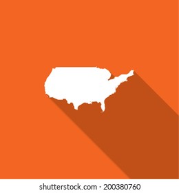 Long Shadow with the shape of the Country of United States of America