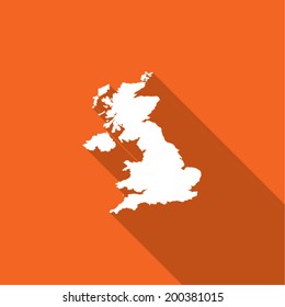 Long Shadow with the shape of the Country of United Kingdom
