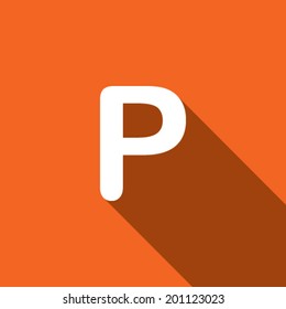 Long Shadow with the shape of the letter P