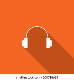 Long Shadow with the shape of a pair of Headphones