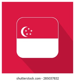 Long shadow Singapore flag Button