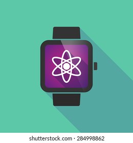Long shadow smart watch with an atom