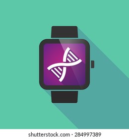 Long shadow smart watch with a DNA sign