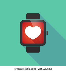 Long shadow smart watch with a heart