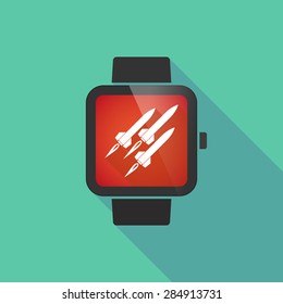 Long shadow smart watch with missiles