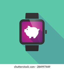 Long shadow smart watch with a pig