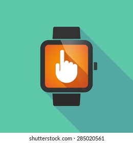 Long shadow smart watch with a pointing hand