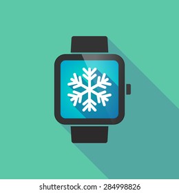 Long shadow smart watch with a snow flake
