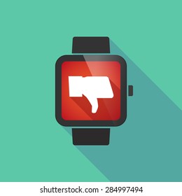 Long shadow smart watch with a thumb hand